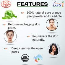 Load image into Gallery viewer, United&#39;s Pure &amp; Organic Orange Peel Powder 200 Grams For Face, Skin,Hair Care.