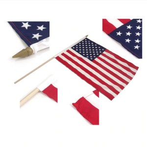 12X19" USA stick flag w/spear