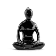 Yoga Lady Candle Holder Black