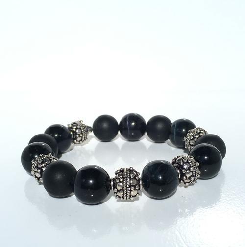 Silver/Onyx/Hematite 6.5
